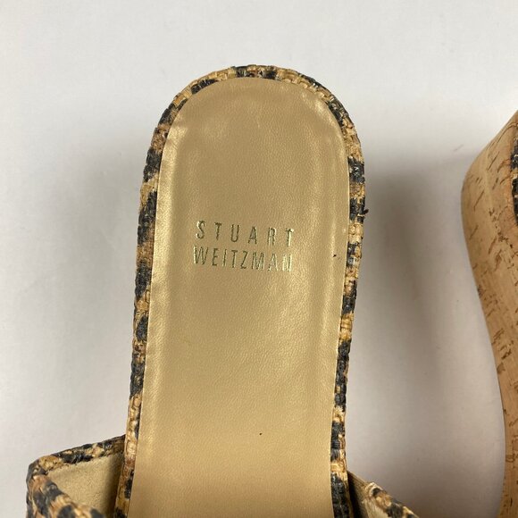 Stuart Weitzman Flatout Leopard Print Wedge Sandal Slide Women's Size 8 - Picture 12 of 16